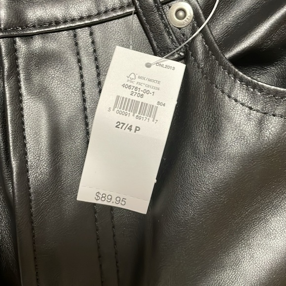 GAP women leather 70s flare high rise pants. Size 4p/27. NWT! - Picture 2 of 7